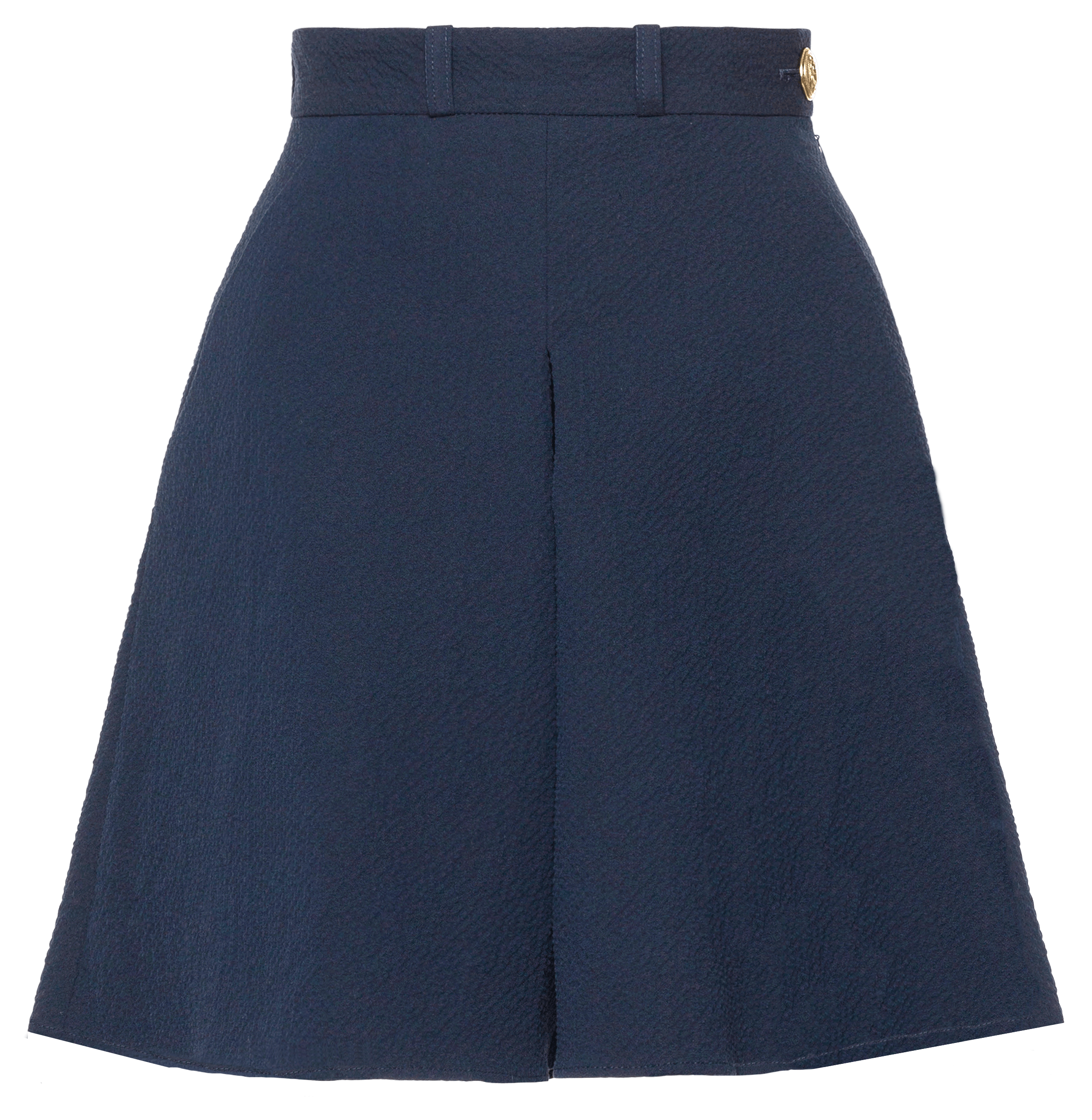 High-Waisted Flared Shorts – Navy Skirt-Look Shorts by Lena Hoschek