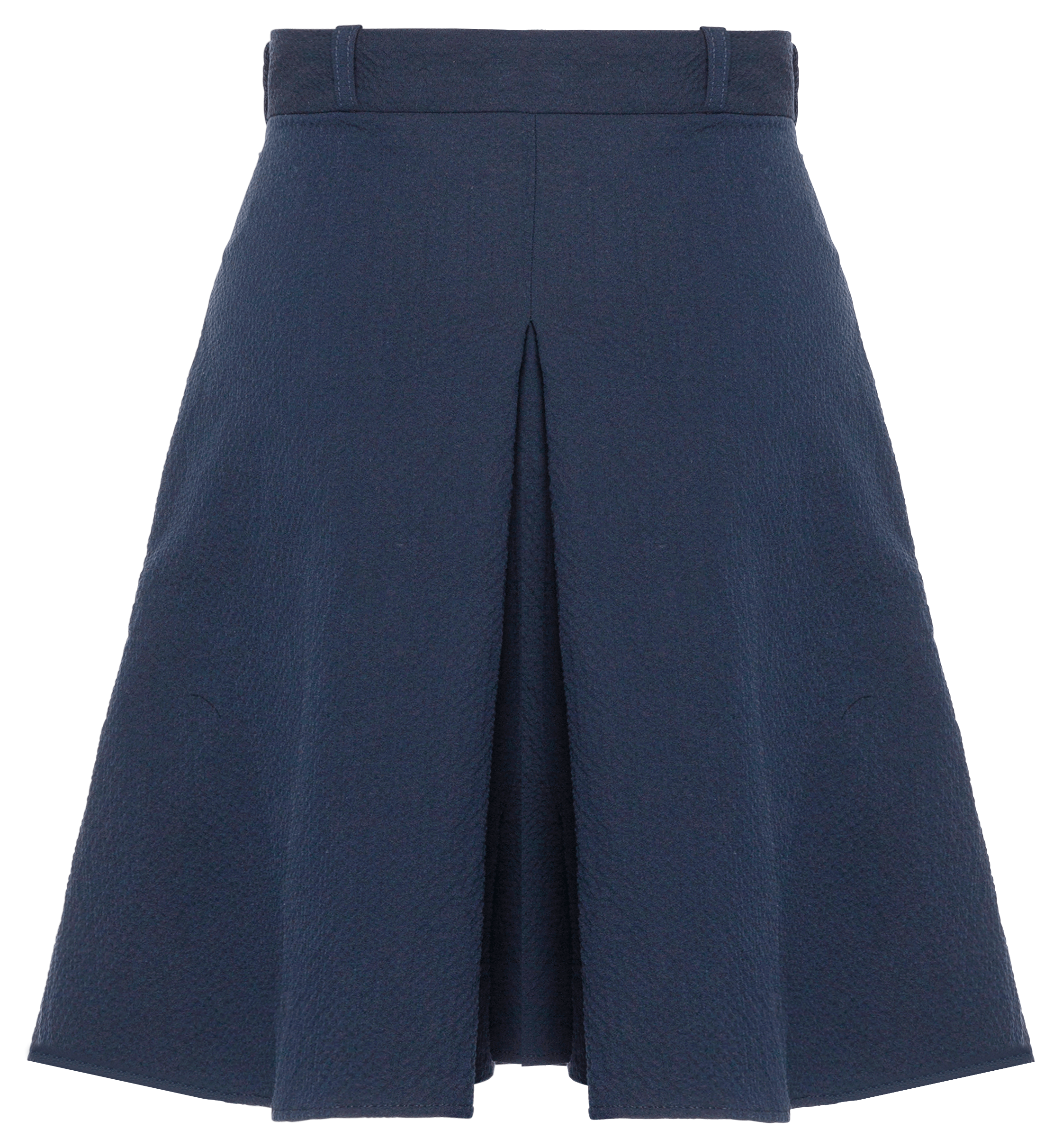 High-Waisted Flared Shorts – Navy Skirt-Look Shorts by Lena Hoschek