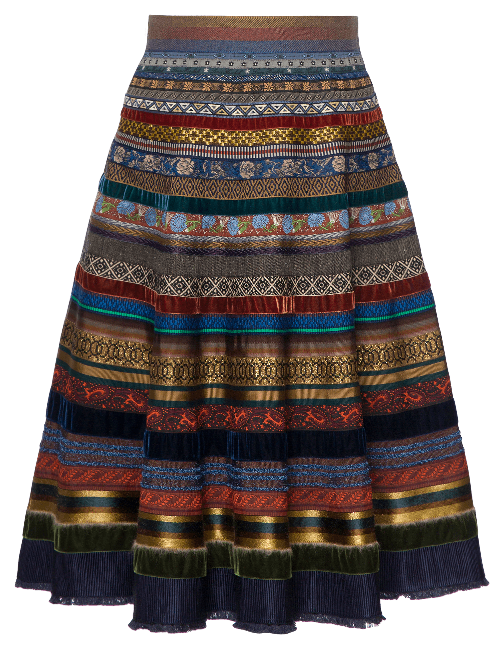 スカート ANDREA&Co. Jacquard Ribbon Skirt Swing Ribbon Skirt carpet colours - Ribbon Skirts by Lena Hoschek