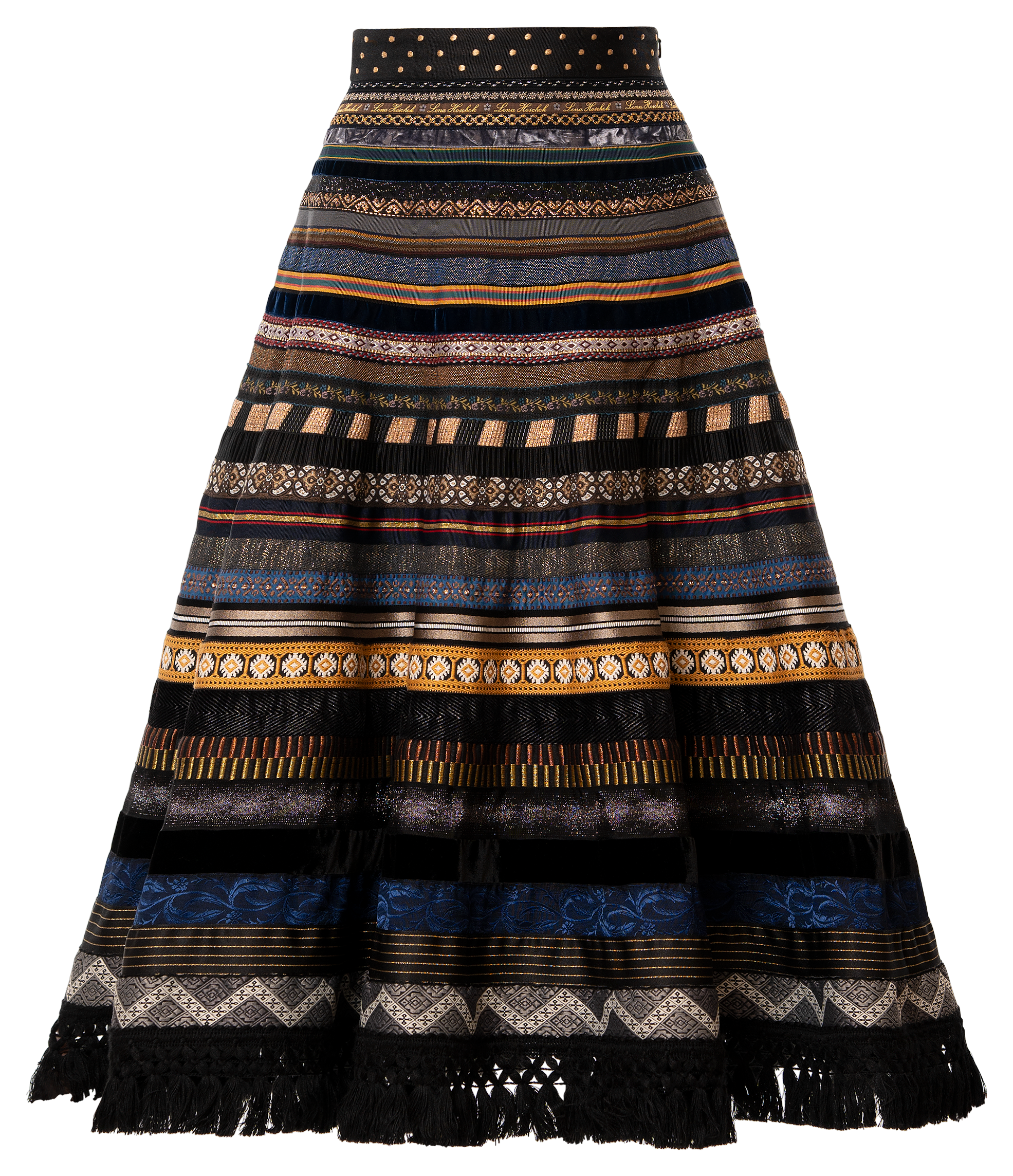 スカート ANDREA&Co. Jacquard Ribbon Skirt Swing Ribbon Skirt carpet colours - Ribbon Skirts by Lena Hoschek