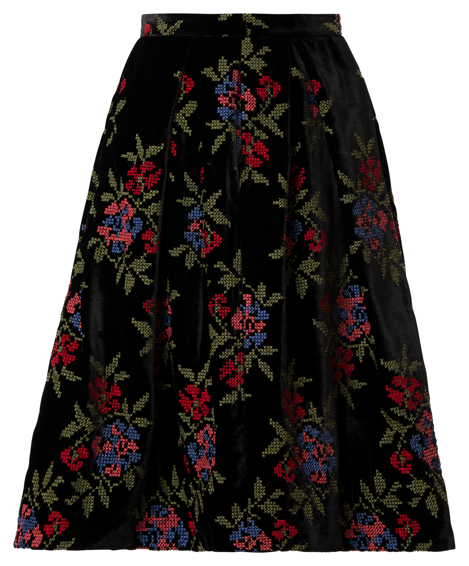 スカート HOLIDAY VELVETEEN FLOWER MINI SKIRT Traditional Folk Skirt, Polish Folk Highlander Mini Skirt, Ethnic